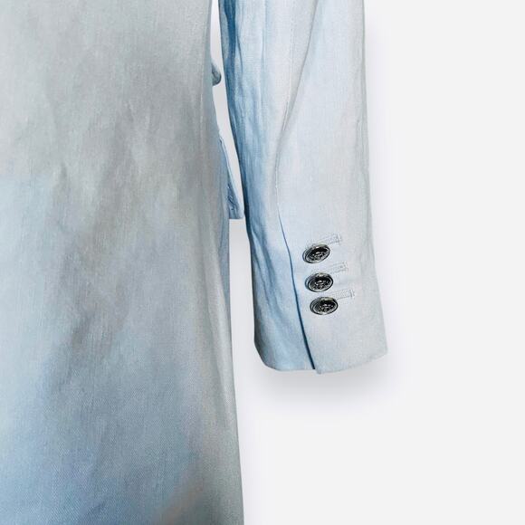 Antonio Melani Riviera Linen Blazer Jacket Fits Sz S Light Blue Silver Buttons - Picture 10 of 15